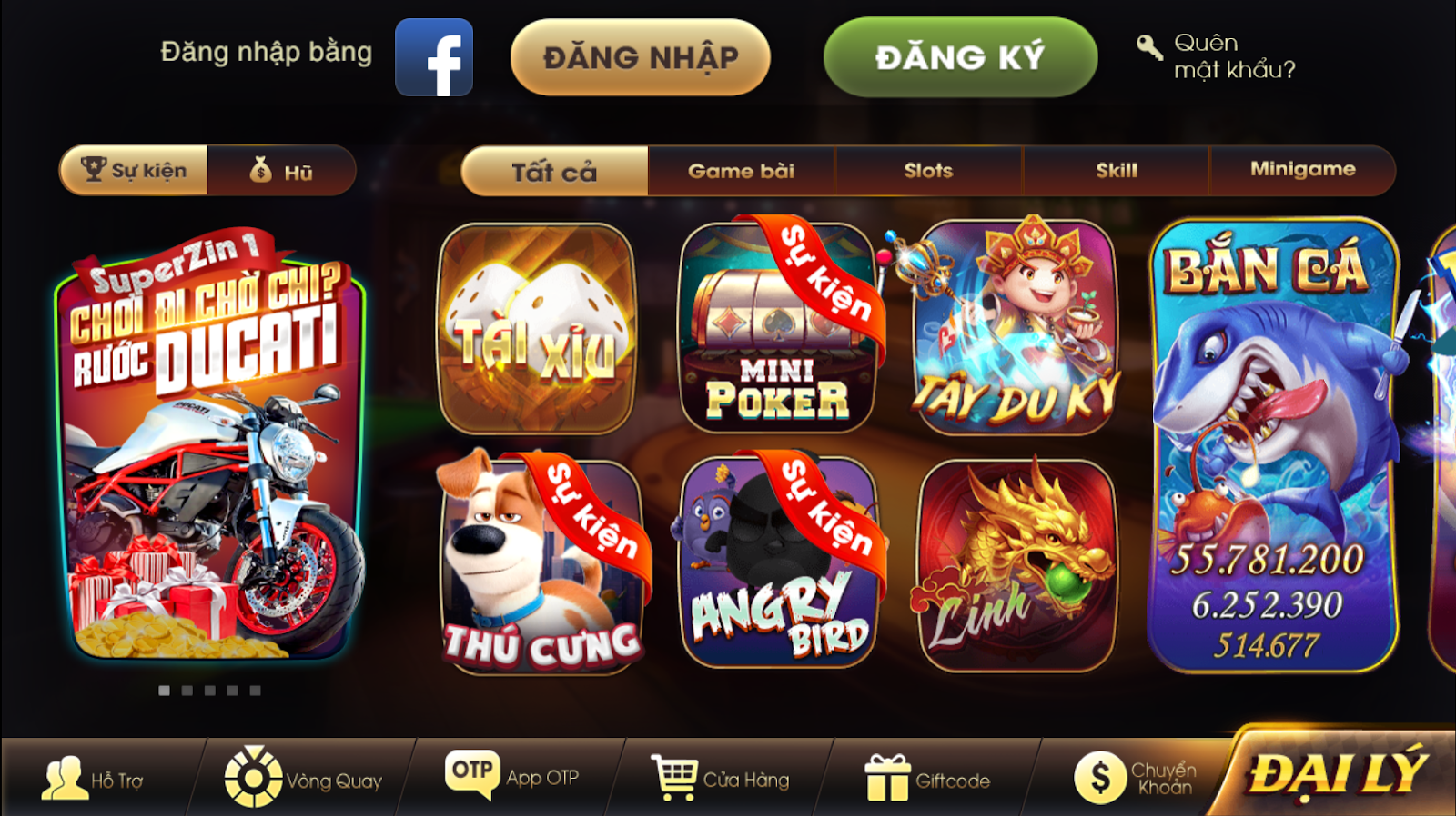 sảnh chính tại zindoclub