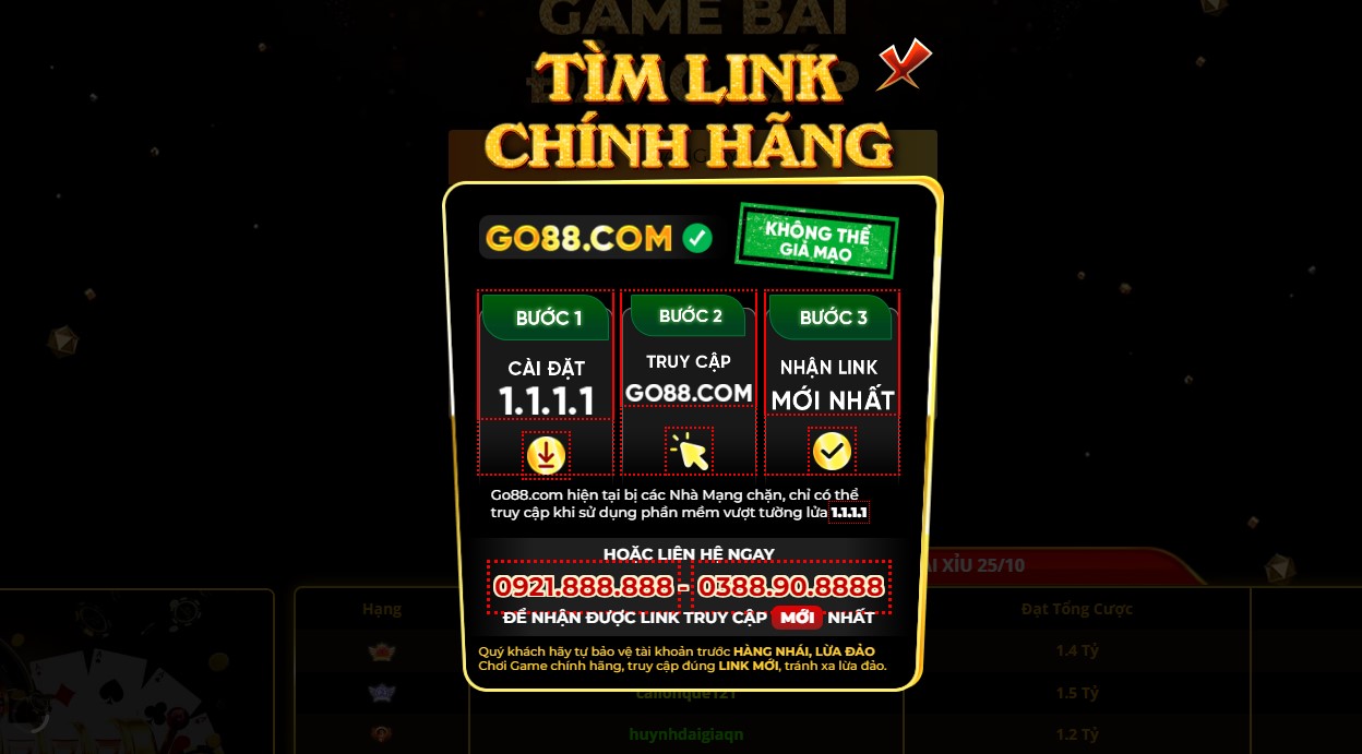 Hướng dẫn cách tìm link chính hãng của Go88 mới nhất 2023